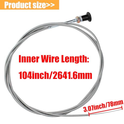 QAZAKY Universal Carburetor Push Pull Choke Control Cable for 60-122 60122 290-835 290835 Lawn Tractor Mower 96" Conduit Go Kart Carts Mini Bike Oregon Lincoln F162 F163 SA200 SA250 - Image 2