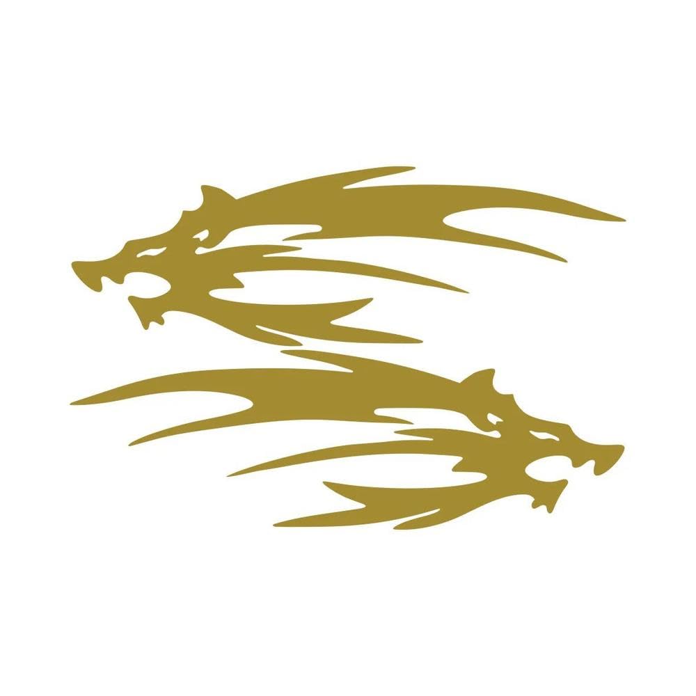 Pair Wild Wolf Vinyl Stickers for Helmets Motorcycles Cars Tanks(Gold,15cm)