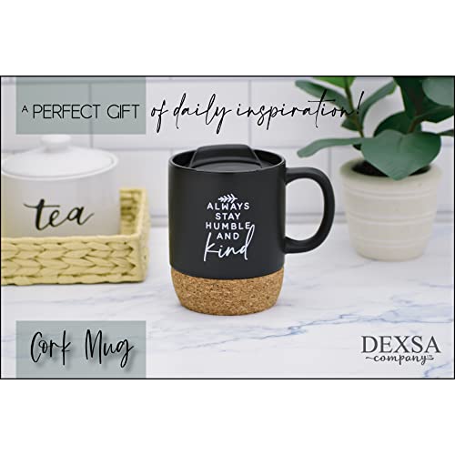 Taza de cerámica Dexsa con tapa y base de corcho miniatura 4