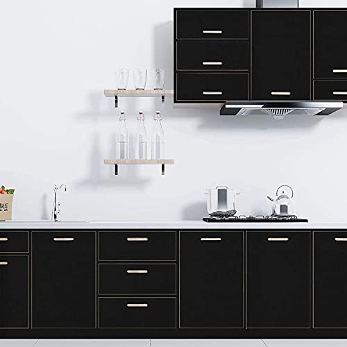 Image of practicalWs 35.4 in x118 in Black Wallpaper Peel and Stick Wallpaper | Shelf Liner Table and Door Reform Decorative