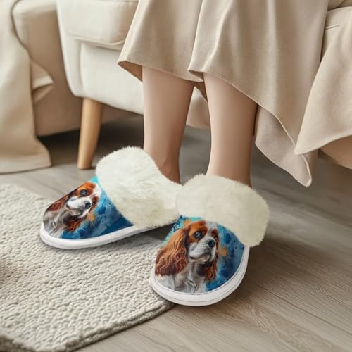 House Slippers for Women Indoor Winter Warm Fuzzy Slipper Size 5-12 Bedroom Non-Slip2