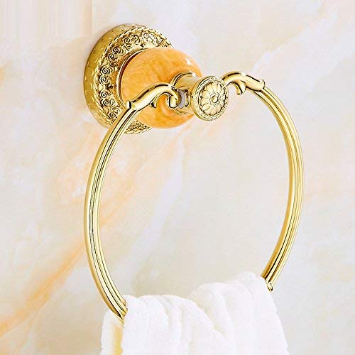 Anneau de serviette de salle de bain GZZ anti-rouille en jade sculpté, fixation solide