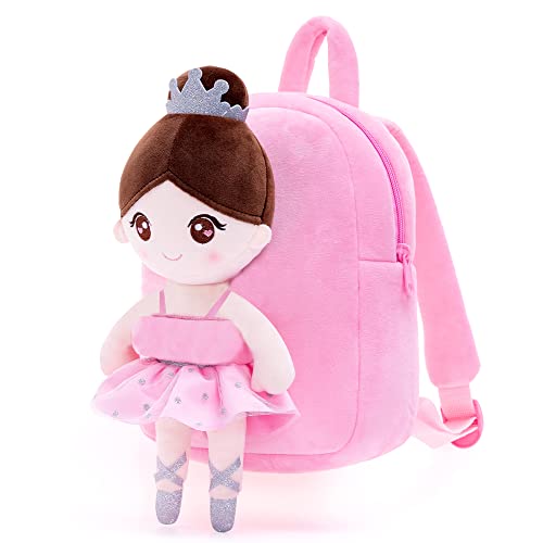 Gloveleya Toddler Backpack Kids Backpack with soft ballerina baby doll Pink Age 2+…2