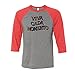Viva CADA Momento Three-Quarter Raglan Sleeve Baseball Shirt Unisex Small Grey/Red