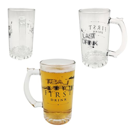 Mad Monkey Divertente bicchiere da birra con iscrizione - Bicchiere da birra First Drink - Last Drink - immagine 5