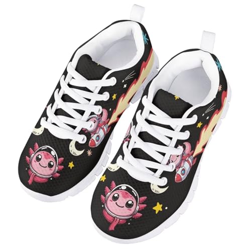 Cute Running Sneakers Lightweight Lace-up Indoor Shoes for Boys Girls Comfy Cute Breathable Tennis Shoes for Athletic US Little Kid 11-13 Big Kid 1-5 White Sole - Main Image