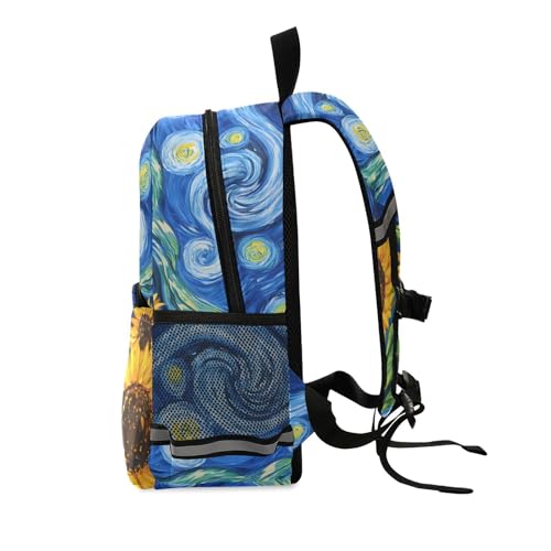 panksolu Sunflowers Starry Sky Paint Toddler Backpack for Boys Girls Kids Backpacks Preschool Bag Travel Bag2