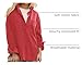 Locachy Women's Casual Oversized Polo Neck Sweatshirt Lapel Long Sleeve Button Pullover Tops Fashion Outfits Clothes Red M