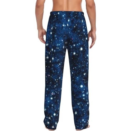 Night Sky Blue Nebula Stars Cool Mens Pj Pants,Soft Men Lounge Pants,Mens Pajama Pants Bottoms,Sleep Pants For Men 5