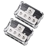 sourcing map 2St Stromverteilungsblock Stromverteiler für den Car Audio Splitter 2GA * 1 In-4GA * 4 Out