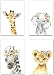 Little Baby Watercolor Animals Floral Crown Safari Prints Set of 4 (Unframed) Nursery Decor Art (8x10) (Option 2)