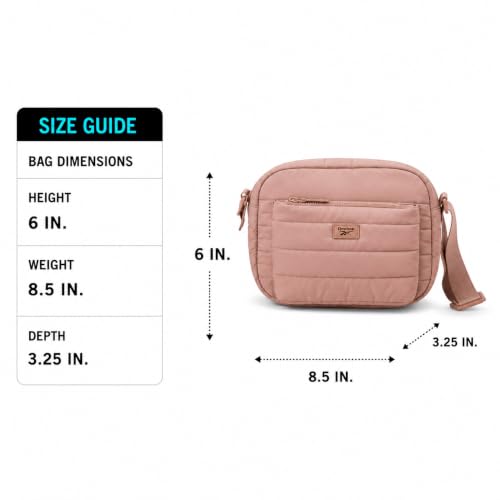 Image of Reebok Womens Crossbody Bags - Lightweight Sling Cell Phone Purse, Quilted Small Crossbody Bags Women