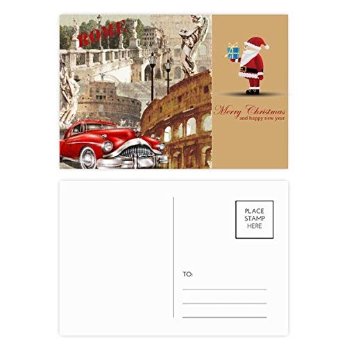 Cartes postales Père Noël Italie Rome - Lot de 20 cartes épaisses pour des vœux qui ne plient pas