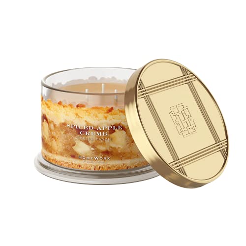 HomeWorx by Harry Slatkin 4 Wick Candle, 18 oz, Spiced Apple Crumb