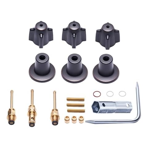 SENTO Bathtub and Shower 3 Handle Tub Trim Set For Central Brass Faucets Bathtub Shower, 10L-11H, 10L-11C, 10L-13D, Easy Installation, Heavy Duty Metal, Oil Rubbed Bronze Cover