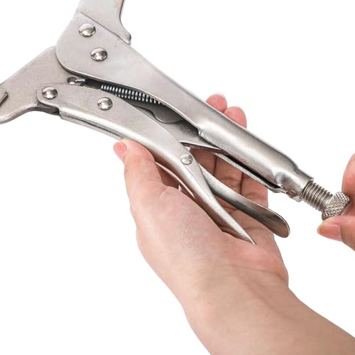 Image of Hiceeden 3 Pcs 18 Inch Deep C Clamp with Swivel Pads, Heavy Duty Welding Clamps Welding Pliers, Adjustable Locking Pliers for Woodworking, Electrician Maintenance, Welding
