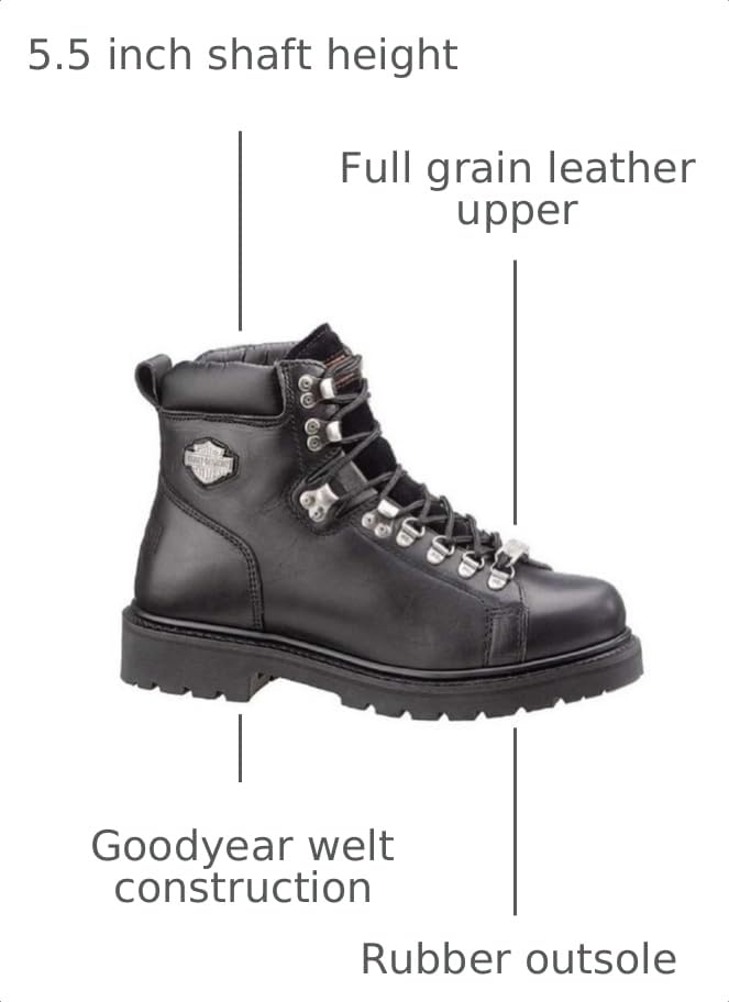 Image of Harley-Davidson Footwear Mens Dipstick Leather Riding Casual Boots Ankle