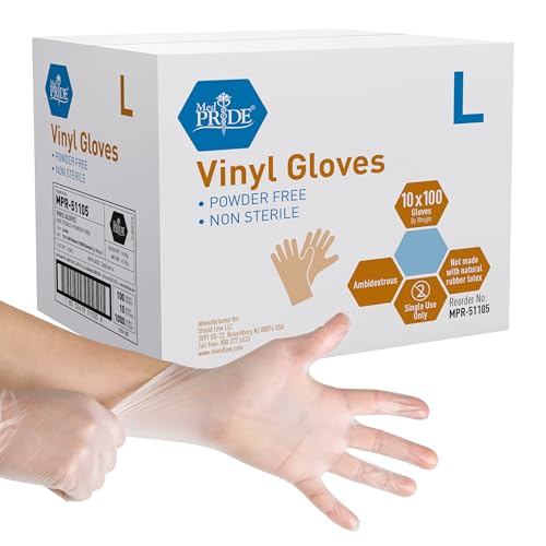 Med PRIDE Powder-Free Vinyl Disposable Gloves