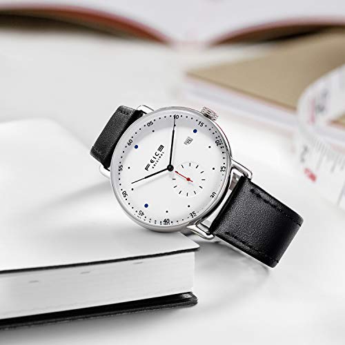 Image of FEICE New Men's Automatic Watch Unisex Classic Bauhaus Mechanical Watch Curved Mirror Waterproof Casual Dress Watches with Leather Bands -FM506