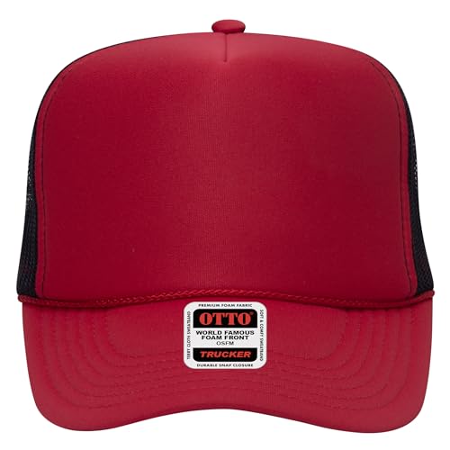 Image of OTTO Polyester Foam Front 5 Panel High Crown Mesh Back Trucker Hats in 97, Bulk, Wholesale