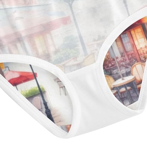 Animal Toddlers Underwear Floral 2t Cotton Girl Panties Cute Watercolor Paris Street Scene Briefs Kids Undies 5