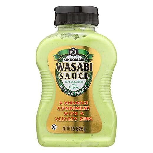 Kikkoman – Wasabi Sauce Great for Sandwiches & Dipping - All-Purpose Seasoning Spiciness Dishes Sushi, Sashimi – Sealed Packed Bottle - 9.25 oz (Pack of 1), Green