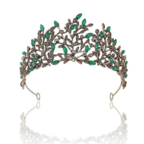 Tiara de hojas de bronce para novias que buscan un tocado cómodo y firme