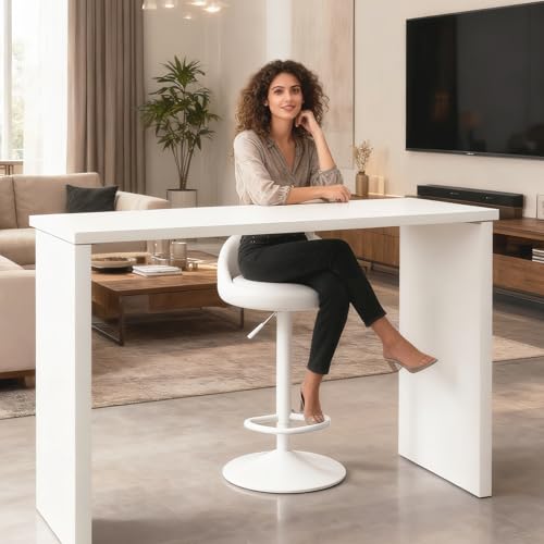 Image of JPBSTO Bar Stools Set of 4, Modern Swivel Barstools with Low Back, Upholstered Adjustable Bar Chairs,PU Leather Barstools Counter Height for Home Bar