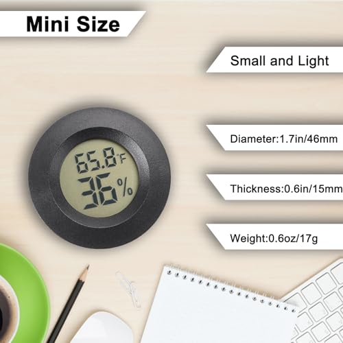 Hygrometer Thermometer Digital Mini Indoor/Outdoor Humidity Monitor Humidity Meter Reptile Thermometer for Humidors Greenhouse 2 Pack - Image 3