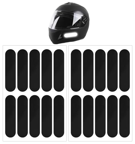 ValueBargain 20PCS Black Reflective Tape, Reflective Stickers for Helmet, Night Visibility for Motorcycle Helmet Bike Scooter (Blsck)