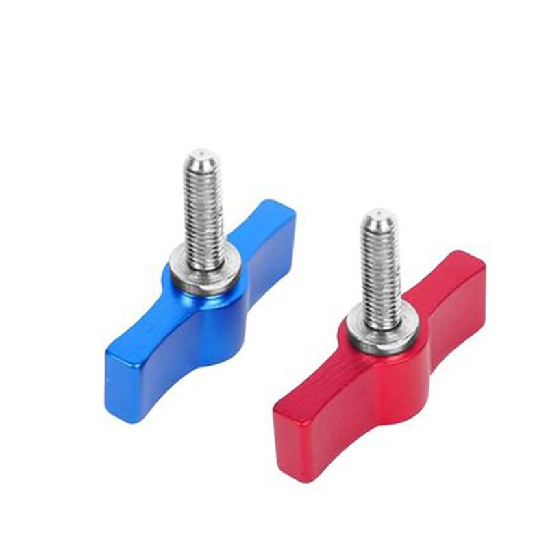 1PCS Slotted Bolts Photographic Equipment Adjustable Thumb Lock Screw Aluminum alloy Screws M5 M6 - (Dimensions: M5x10mm, Thread Diameter: Red)