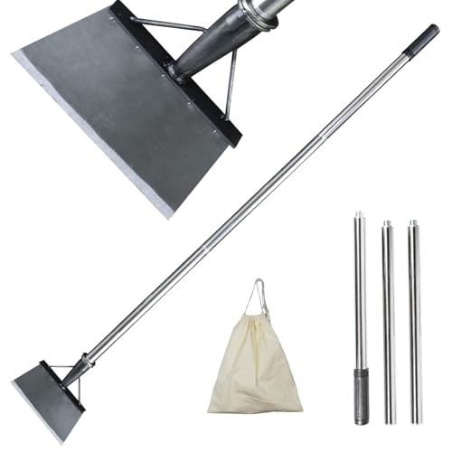 Pelle de Jardin multifonctionnelle, Pelle Plate à Long Manche, grattoir pour Mousse et Mauvaises...