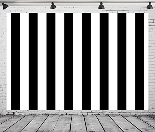 Fondo de Tela BELECO 5x3FT Rayas Blanco y Negro para Fotografía miniatura 3