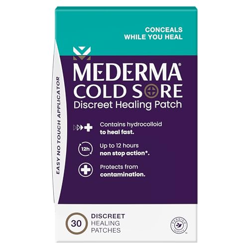 Mederma Cold Sore Discreet Patch - Hydrocolloid Gel for Redness & Swelling, Conceals Cold Sores (30 Patches)