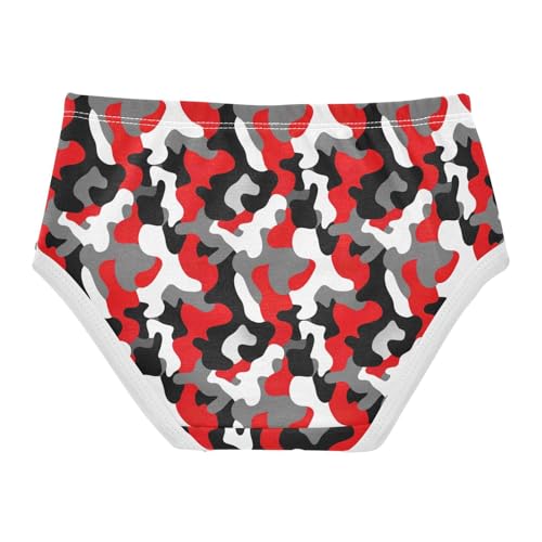 Joisal Cotton Toddlers Underwear Floral Chic Camouflage Red Girl Panties Cute Artistic Kids Undies Briefs 2t2