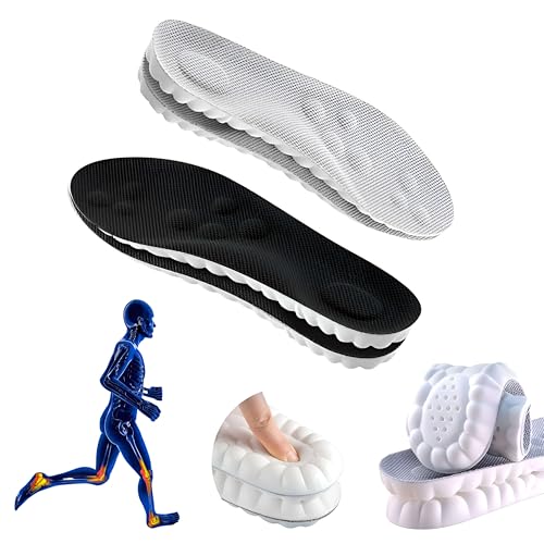 Image of 2 Pairs Cloud Insoles - 4D Cloud Technology Insole - Super Soft Comfort Insoles, U-Shape Memory Foam Insoles, Trim to Fit Inserts (Black & Gray, Women: 4-8.5)