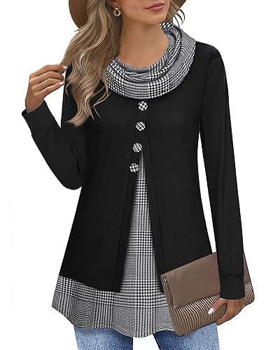 Datuhao Damen Winter Pulli Elegant Warm Lang Sweater Business Outfit Herbst Büro Kleidung Turtleneck Patchwork Hoodie Langarm Tunikashirt Curvy Tunika Datuhao Damen Winter Pulli Elegant Warm Lang Sweater Business Outfit Herbst Büro Kleidung Turtleneck Patchwork Hoodie Langarm Tunikashirt Curvy Tunika