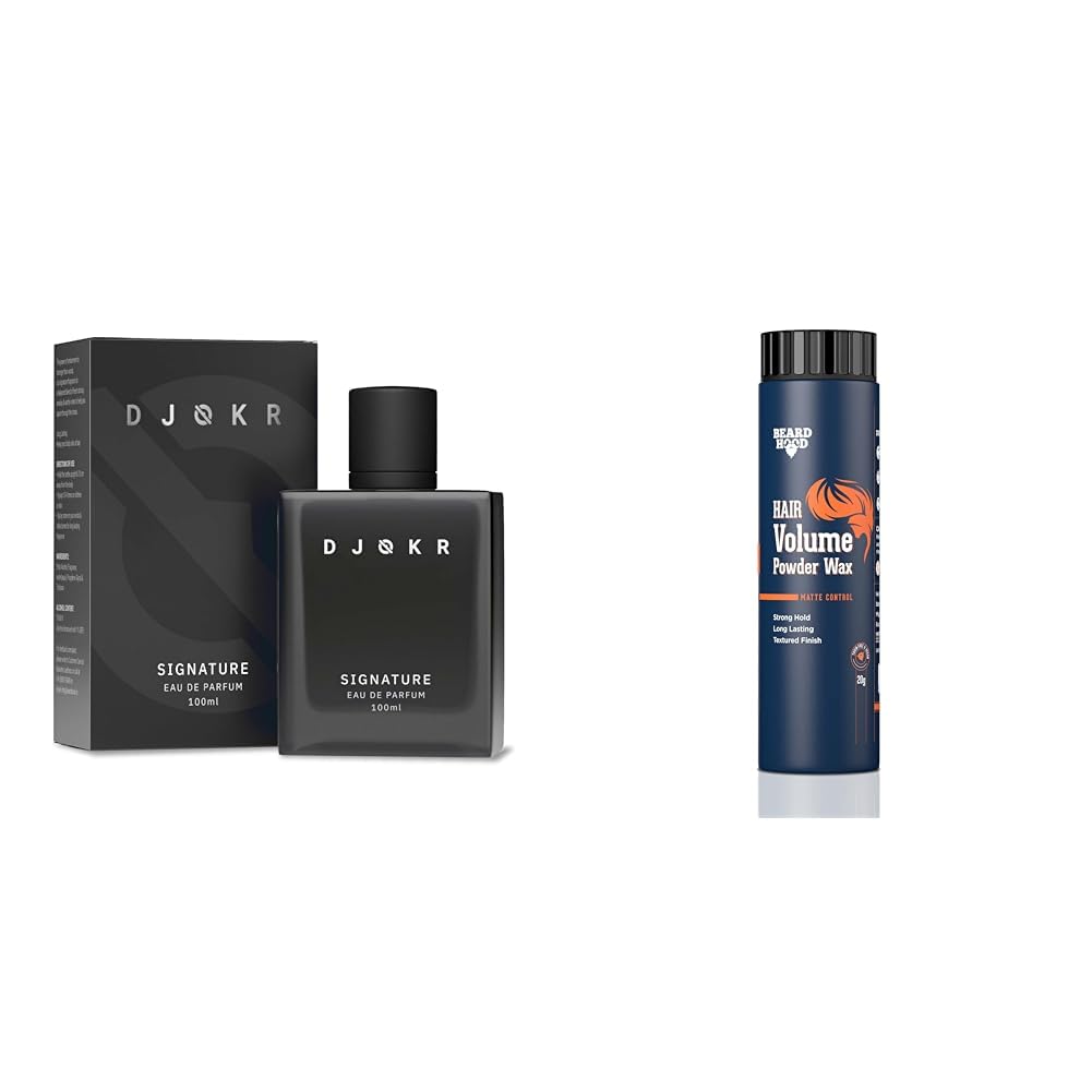 Djokr Signature Perfume For Men 100 ml and Beardhood Hair Volumizing Powder Wax 20g