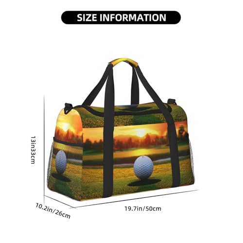 Golf Course Ball Duffle Bag Foldable Travel Tote Bag Carry On Large Weekender Overnight Bags Waterproof Gym Bag For Women Men4