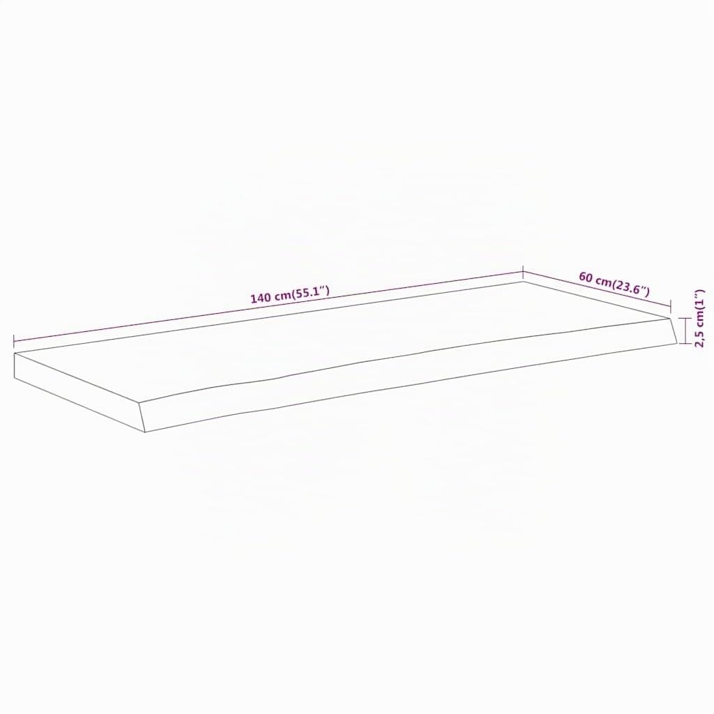 vidaXL Comptoir de Salle de Bain 140x60x2,5 cm rectangulaire Acacia, comptoir en Bois, Dessus de Vasque de Salle de Bain, comptoir de Vasque de Salle de Bain