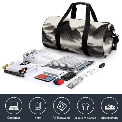 Gym Bag For Women Men Lightweight Mountainous Landforms Print Duffel Bag Personalized Travel Bags For Travel Sports4