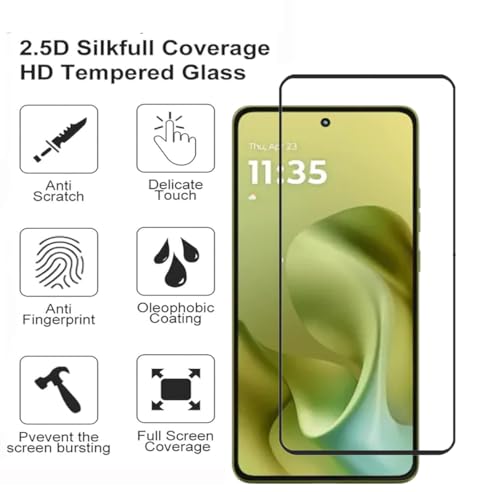 Image of FabeKee Tempered Glass Screen Protector Compatible For Black Cellphone With Edge To Edge Coverage And Easy Installation Kit (Transparent, Motorola G86 Power 5G)