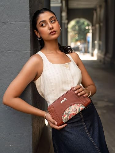 Image of ZOUK Arika Zipper Wallet for Women | Card Holder Wallet with 10 Card Slots, Coin Pouch & Cash Compartments | Purse for Women Stylish | Fits Phones up to 6.7 inch | Mughal Art Multicolor