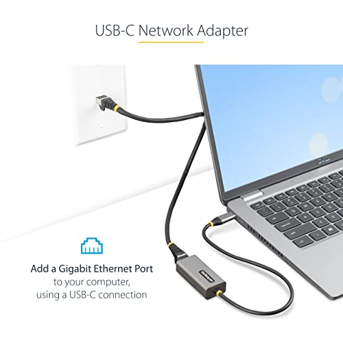 Image of StarTech USB-C to Ethernet Adapter, 10 /100 /1000Mbps, 12in Attached Cable | USB 3.0 to Gigabit Ethernet Network Adapter, Driverless Install, US1GC30B2