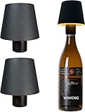 Comodo e facile da usare: luce per bottiglia da 2 pezzi (nera) ricaricabile tramite USB, compatibile con la maggior parte delle bottiglie. Adatto per bottiglie con un diametro fino a 3 cm. come spumante, magnum, vodka, gin, rum, bottiglie di vino bianco o rosso, champagne, whisky/whisky e qualsiasi altra bottiglia ecc.