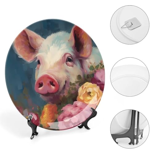 Plato decorativo de porcelana Bone China 6 pulgadas miniatura 4
