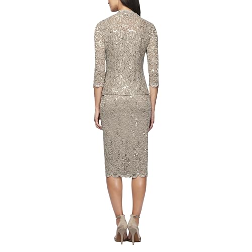 Alex Evenings Women's Shift Dress with Lace Jacket (Petite and Regular)2