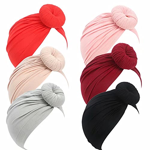 Image of Newborn Hospital Hats Beanie Bow Infant Caps Baby Cotton Cloth Turban Toddler Rabbit Ear Hat for 0-6 Months ﻿