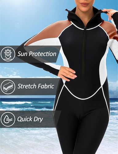 FEOYA Women’s Long Sleeve Swimsuit Full Body Swimwear Muslim Bathing Suit with Swim Hood4