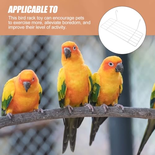 Image of balacoo Bird Tray Platform Rectangular Parakeet Platform Metal Bird Cage Perch for Parakeets Cockatiels Canaries Small Birds 9.84 X 3.93 X 3.14 in 2 Pack